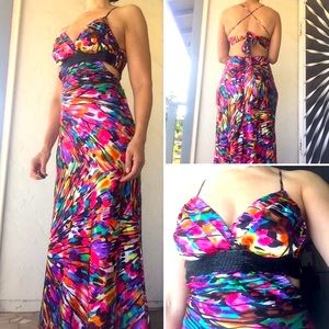 EMBELLISHED PROM MAXI DRESS